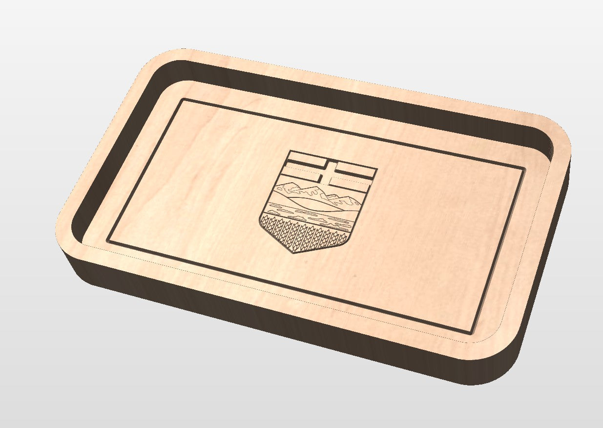 Alberta Flag Wooden Catchall Tray | Trivet | Serving Board | Charcuterie Board | Maple | Cherry | Walnut | Calgary | Edmonton | AB Canada
