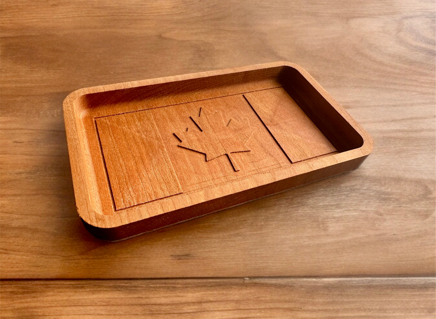 Canada Flag Hardwood Catchall Tray | Maple | Cherry | Walnut