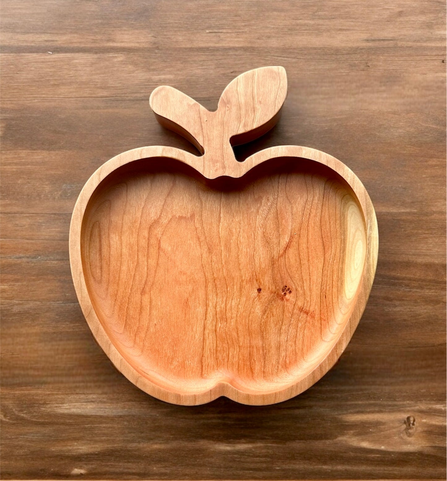 Apple Shape Hardwood Tray | Maple | Cherry | Walnut | Catchall Tray | Serving Tray