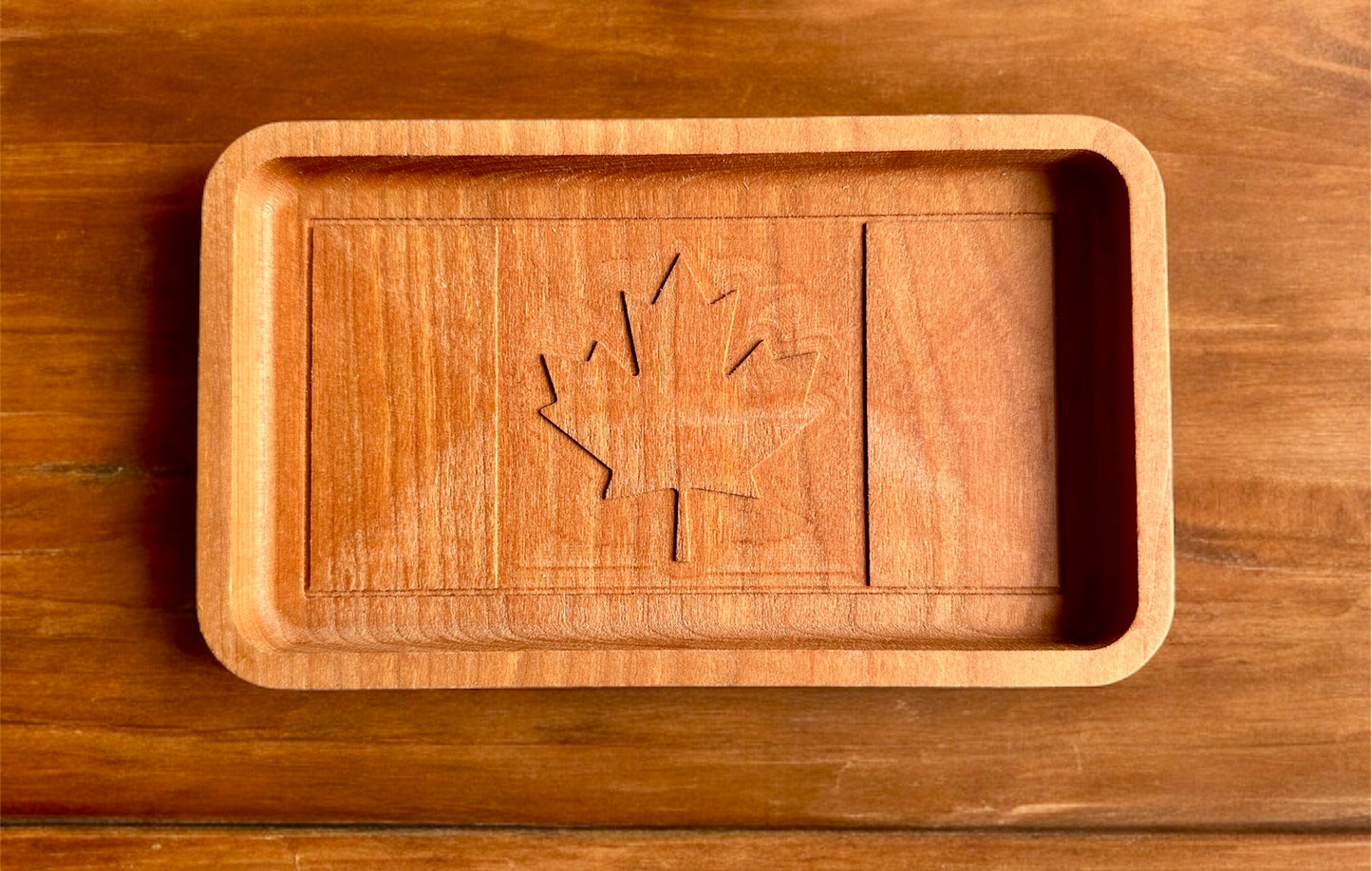 Canada Flag Hardwood Catchall Tray | Maple | Cherry | Walnut