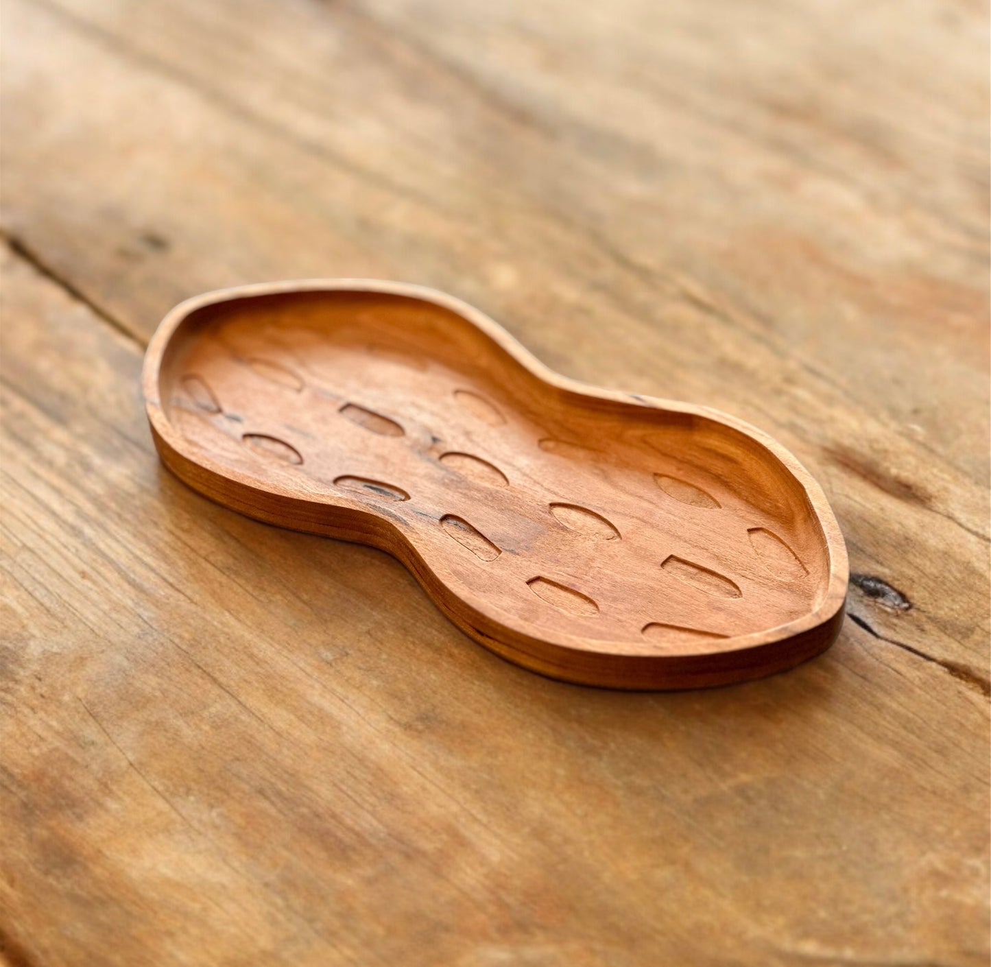 Peanut Shape Hardwood Tray | Maple | Cherry | Walnut | Catchall Tray | Serving Tray