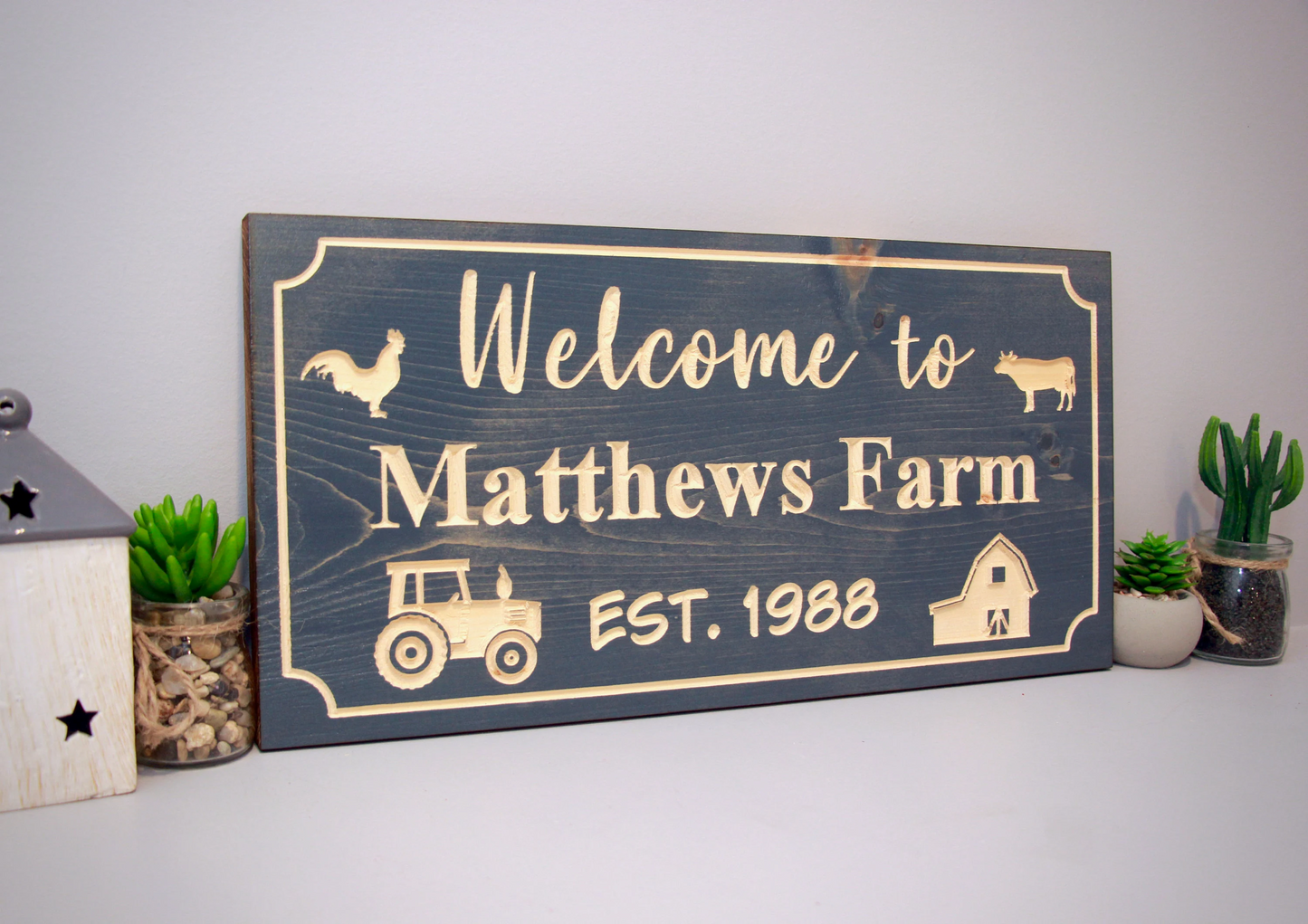 Personalized Wood Sign | Carved | Cottage | House | Camp | Farm | Cabin | Lake | Beach | Garden | Number | Backyard | Patio | Pool