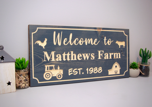 Personalized Wood Sign | Carved | Cottage | House | Camp | Farm | Cabin | Lake | Beach | Garden | Number | Backyard | Patio | Pool