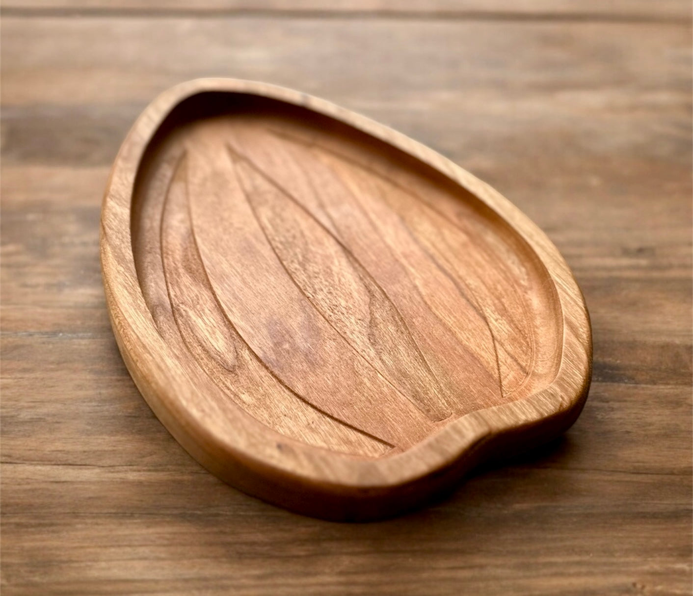 Sunflower Seed Shape Hardwood Tray | Maple | Cherry | Walnut | Catchall Tray | Serving Tray