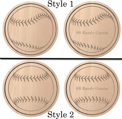 Baseball Shape Hardwood Catchall Tray | Trivet | Personalized | Serving Tray | Custom | Maple | Cherry | Walnut | Softball