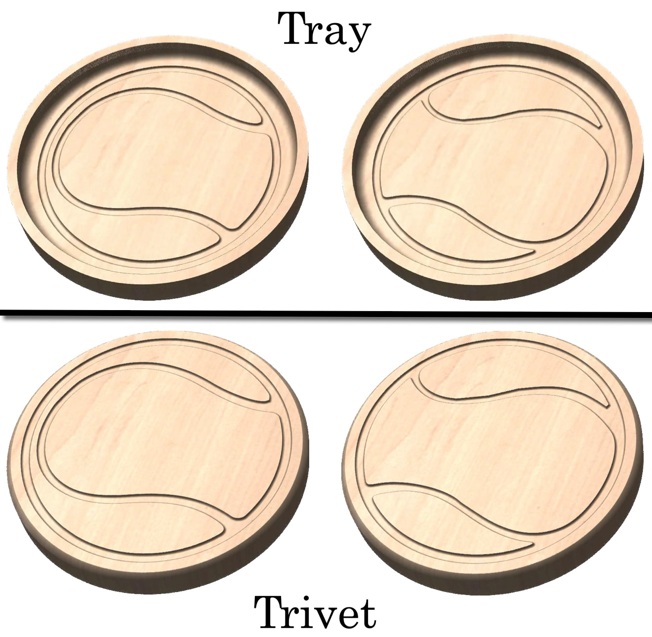 Tennis Ball Shape Hardwood Catchall Tray | Trivet | Personalized | Serving Tray | Maple | Cherry | Walnut | Custom