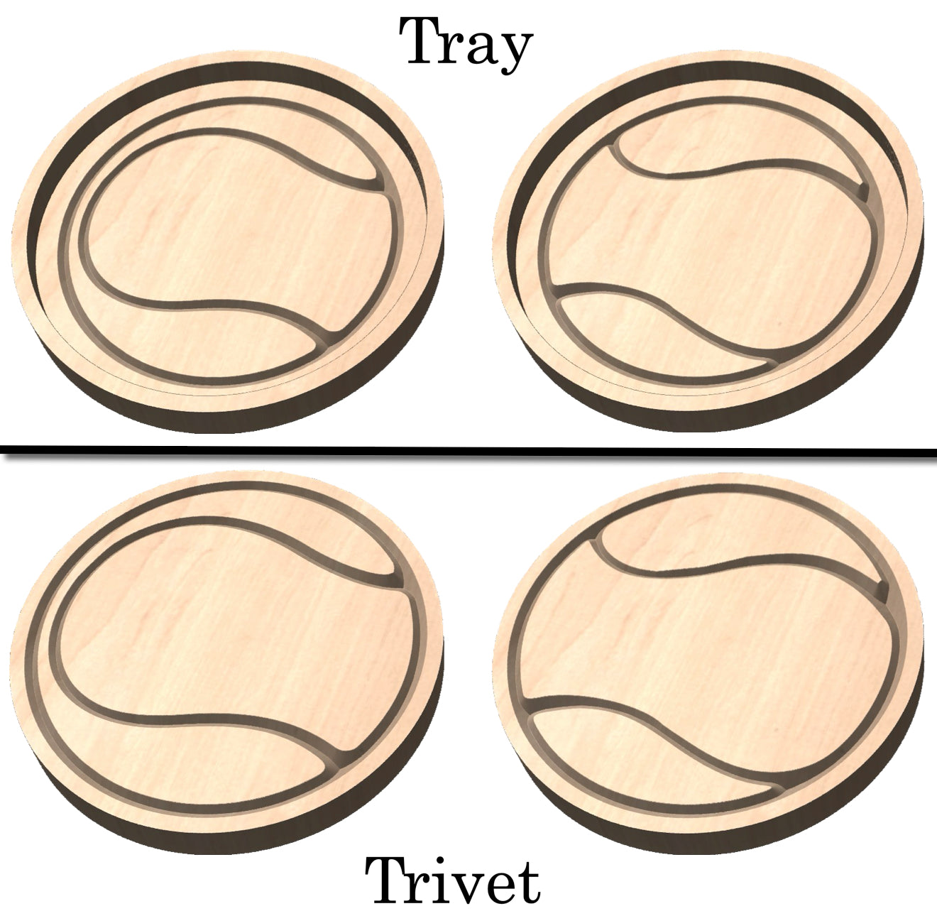 Tennis Ball Shape Hardwood Catchall Tray | Trivet | Personalized | Serving Tray | Charcuterie Board | Maple | Cherry | Walnut | Custom