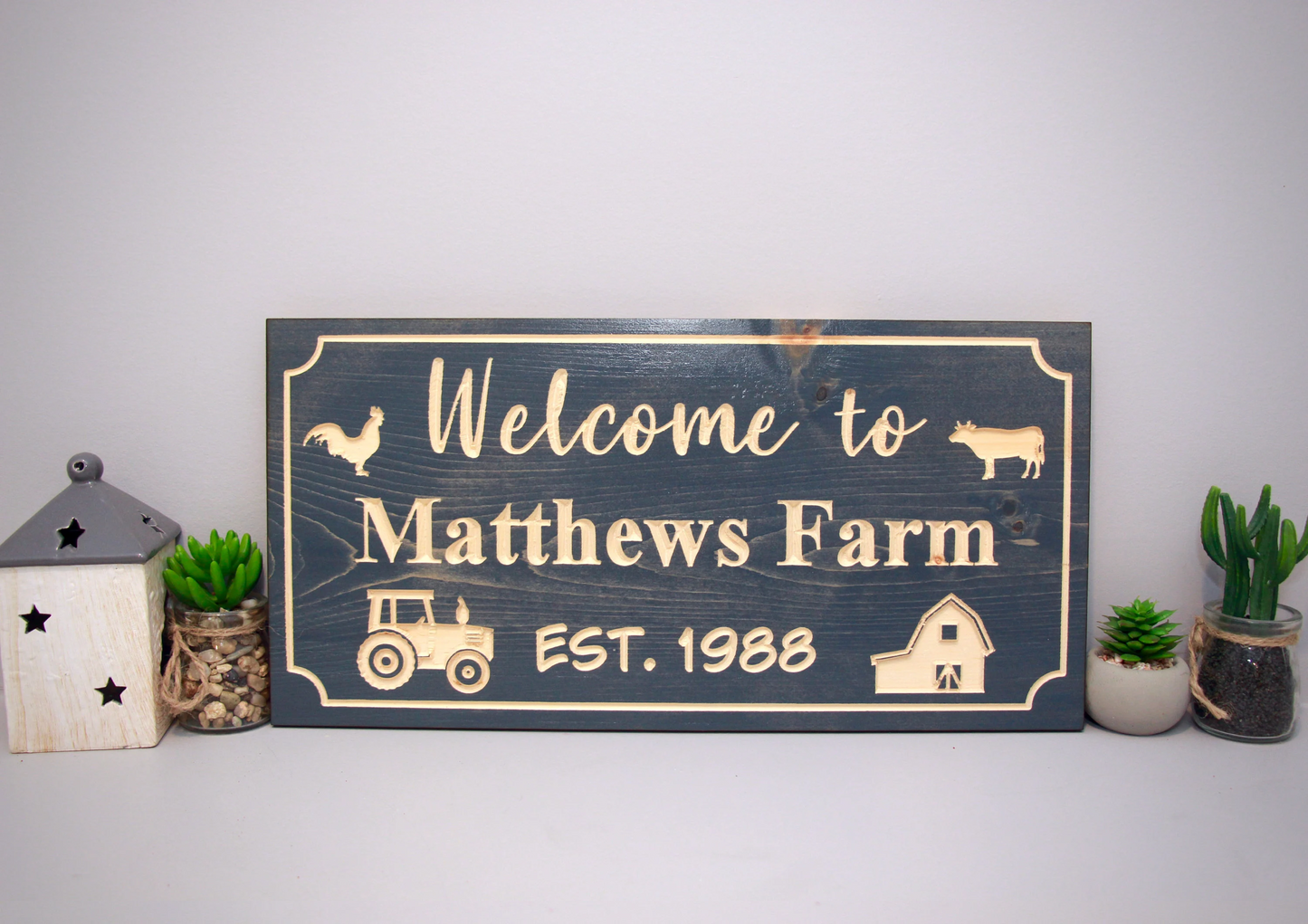 Personalized Wood Sign | Carved | Cottage | House | Camp | Farm | Cabin | Lake | Beach | Garden | Number | Backyard | Patio | Pool