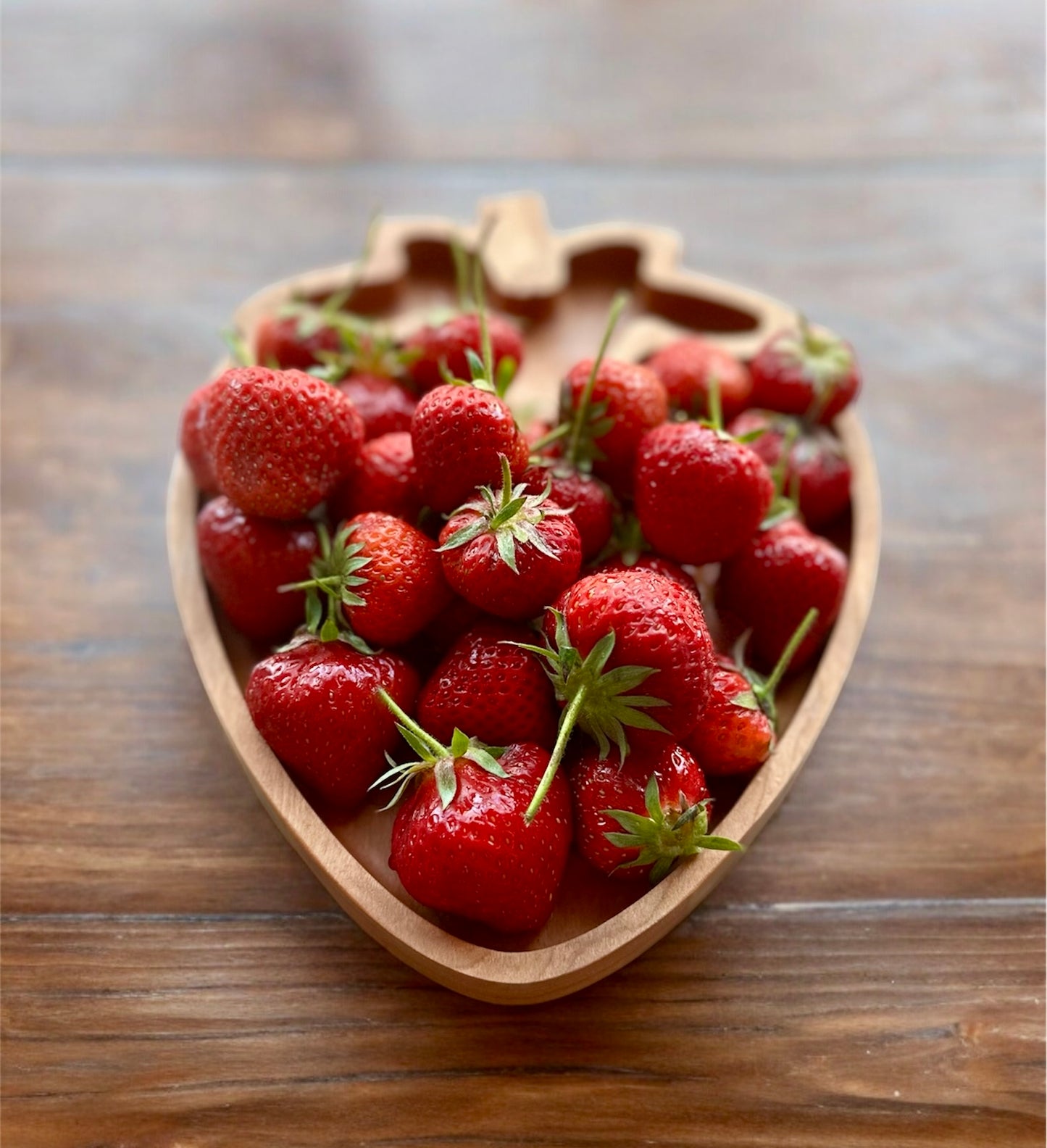 Strawberry Shape Hardwood Tray | Maple | Cherry | Walnut | Catchall Tray | Serving Tray