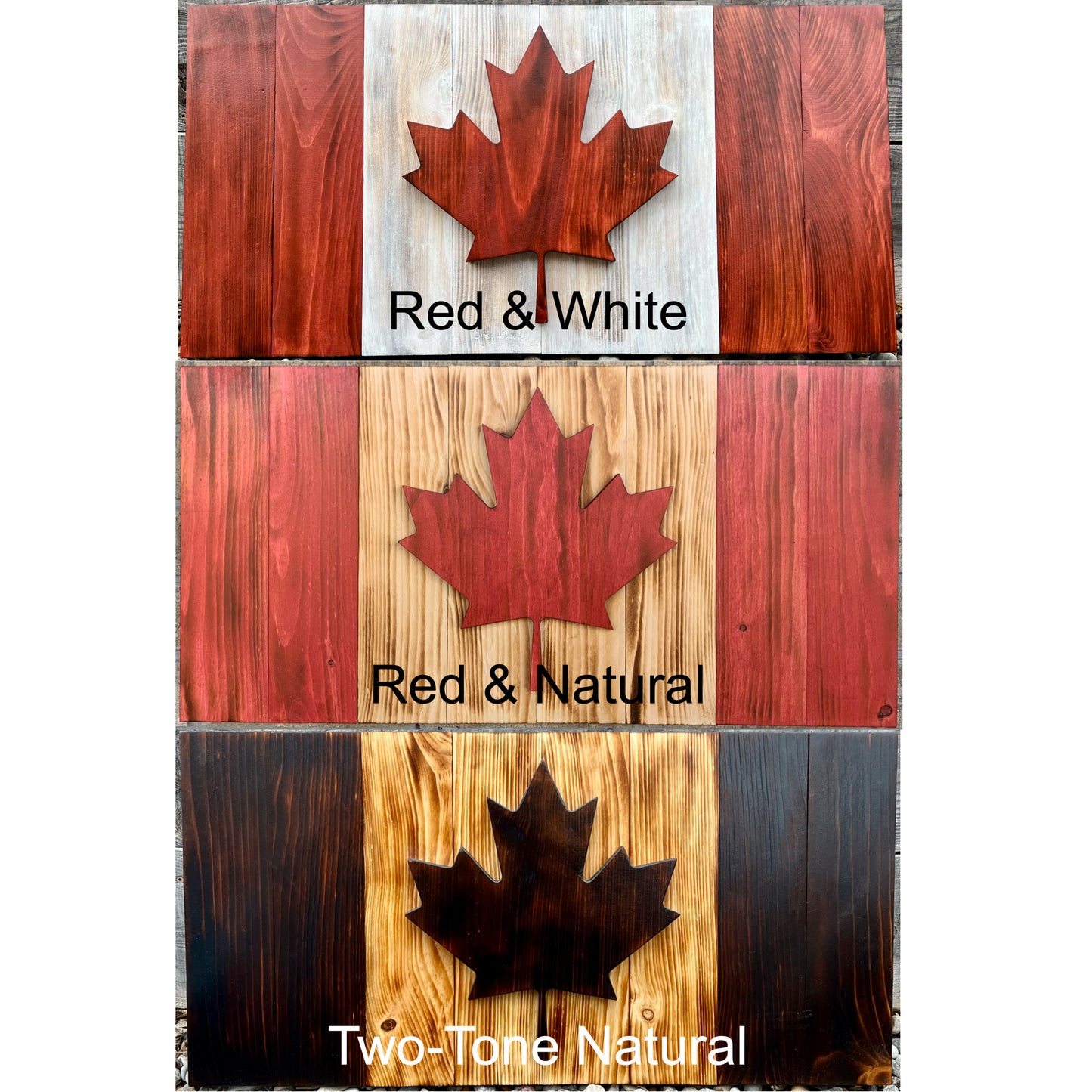 3D Wooden Canada Flag - Red and Natural | Official Ratio