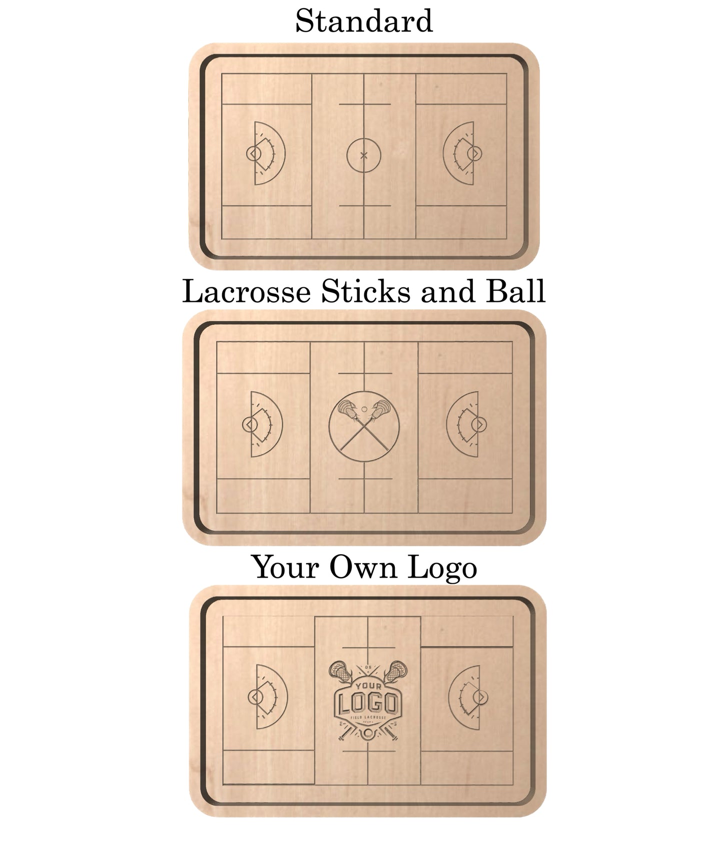 Field Lacrosse Field Shape Hardwood Catchall Tray | Trivet | Serving Board | Charcuterie | Personalized | Maple | Cherry | Walnut | Logo