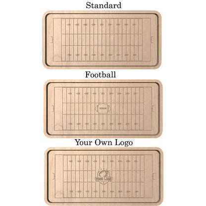 American Football Field Shape Hardwood Catchall Tray | Personalized | Logo | Maple | Cherry | Walnut