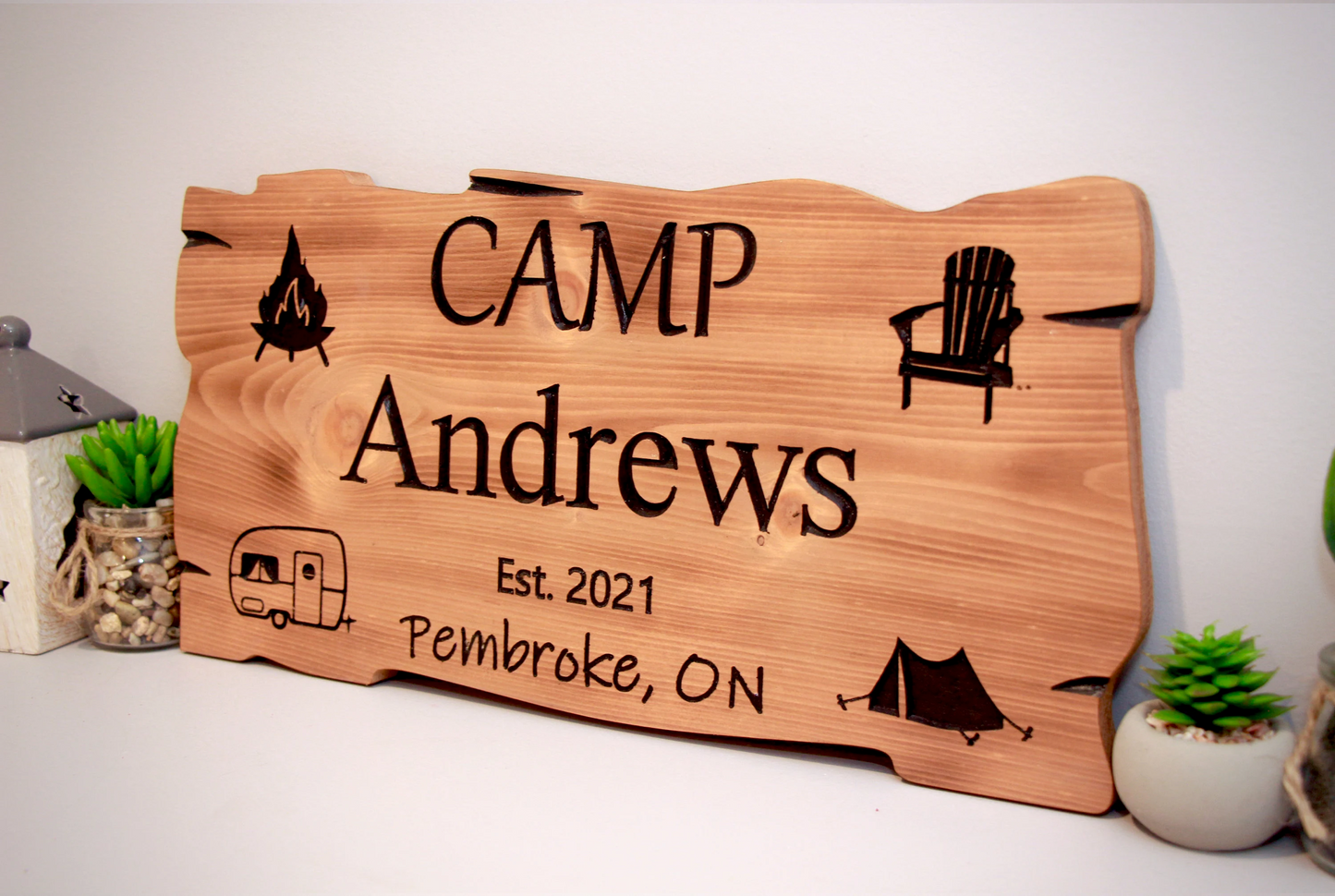 Personalized Wood Sign | Carved | Cottage | House | Camp | Farm | Cabin | Lake | Beach | Garden | Number | Backyard | Patio | Pool