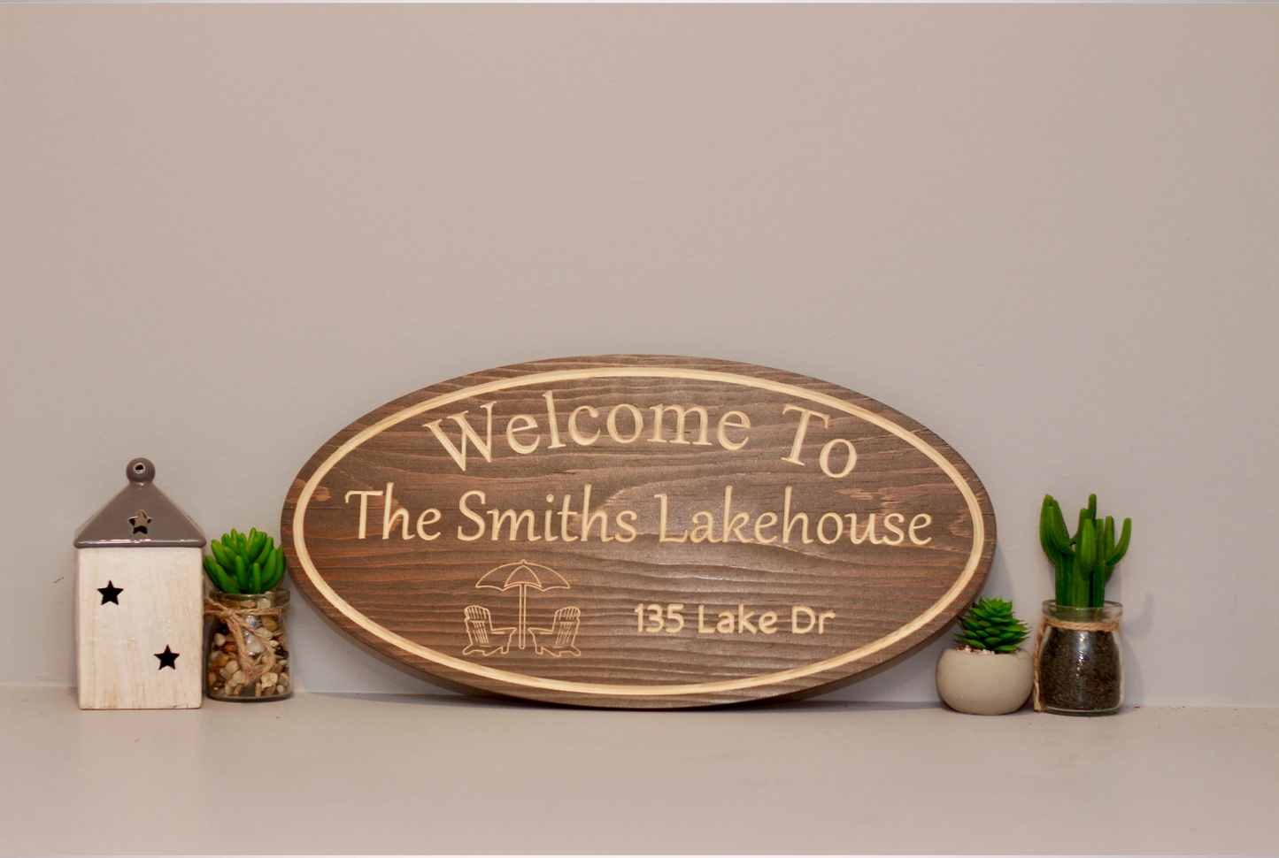 Personalized Wood Sign | Carved | Cottage | House | Camp | Farm | Cabin | Lake | Beach | Garden | Number | Backyard | Patio | Pool