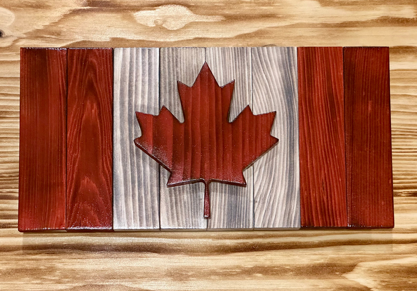 Petits drapeaux du Canada en bois 3D - Prêts à expédier