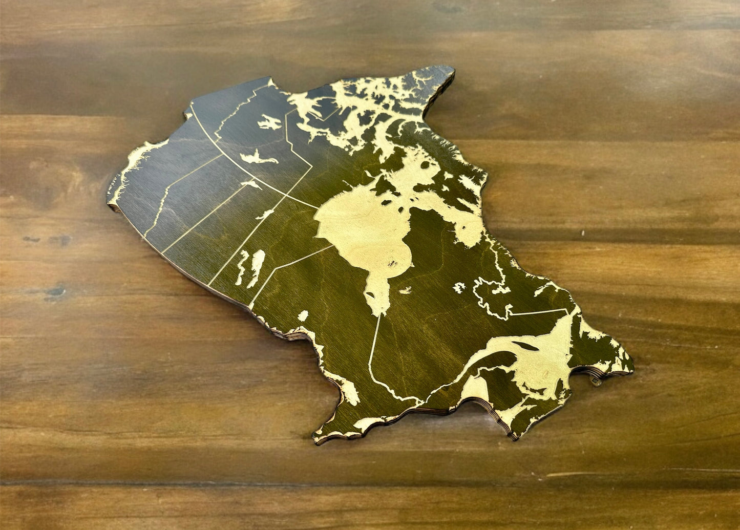 Panneau en bois de carte du Canada