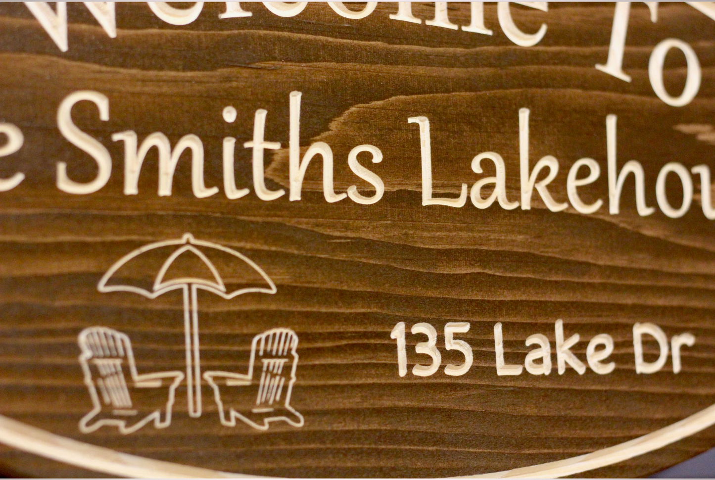 Personalized Wood Sign | Carved | Cottage | House | Camp | Farm | Cabin | Lake | Beach | Garden | Number | Backyard | Patio | Pool