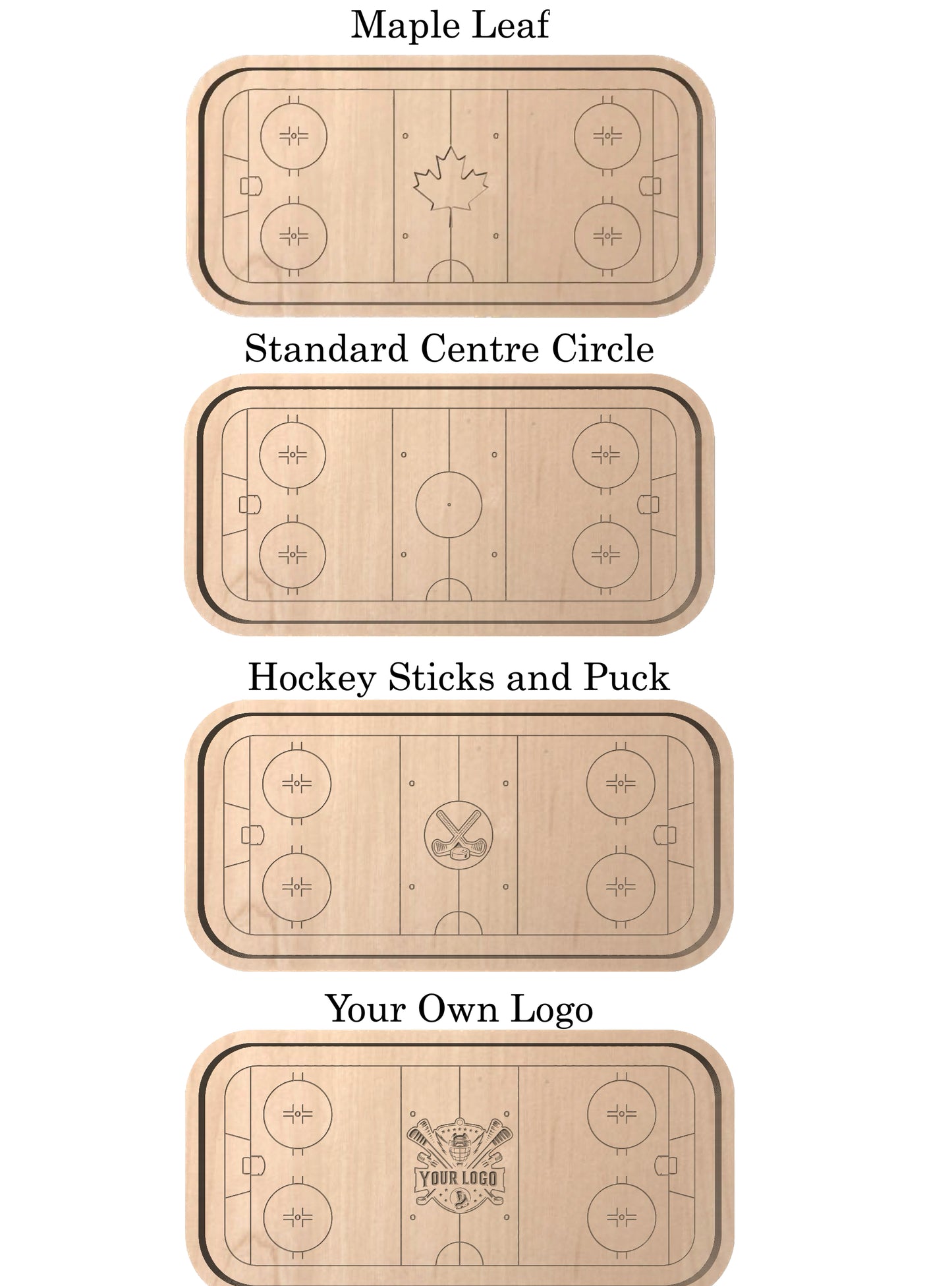 Hockey Rink Shape Charcuterie Board | Maple Leaf | Cutting Board | Serving Cheese Board | Own Logo | Maple | Cherry | Walnut | Custom | Personalized