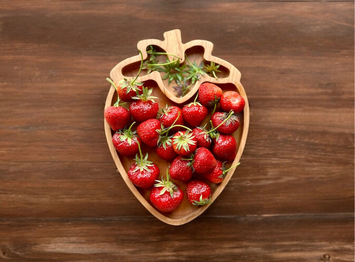 Strawberry Shape Hardwood Tray | Maple | Cherry | Walnut | Catchall Tray | Serving Tray