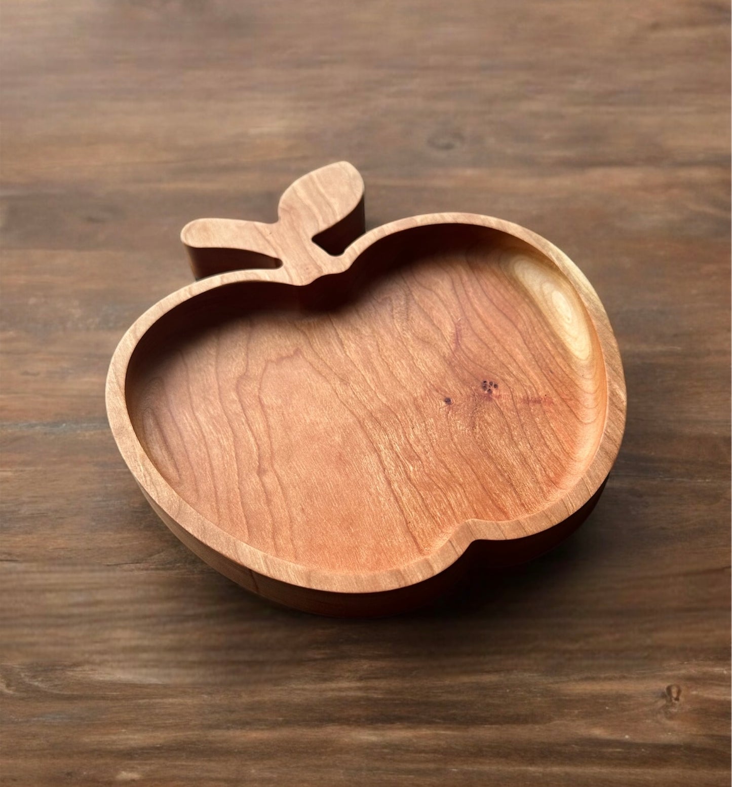 Apple Shape Hardwood Tray | Maple | Cherry | Walnut | Catchall Tray | Serving Tray