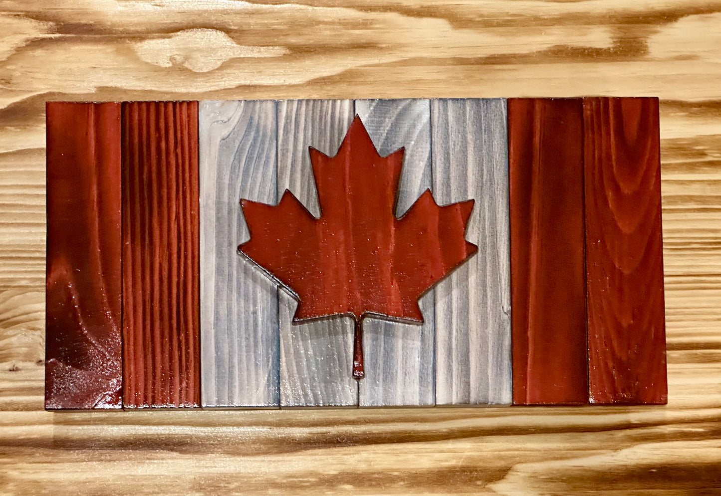 Petits drapeaux du Canada en bois 3D - Prêts à expédier