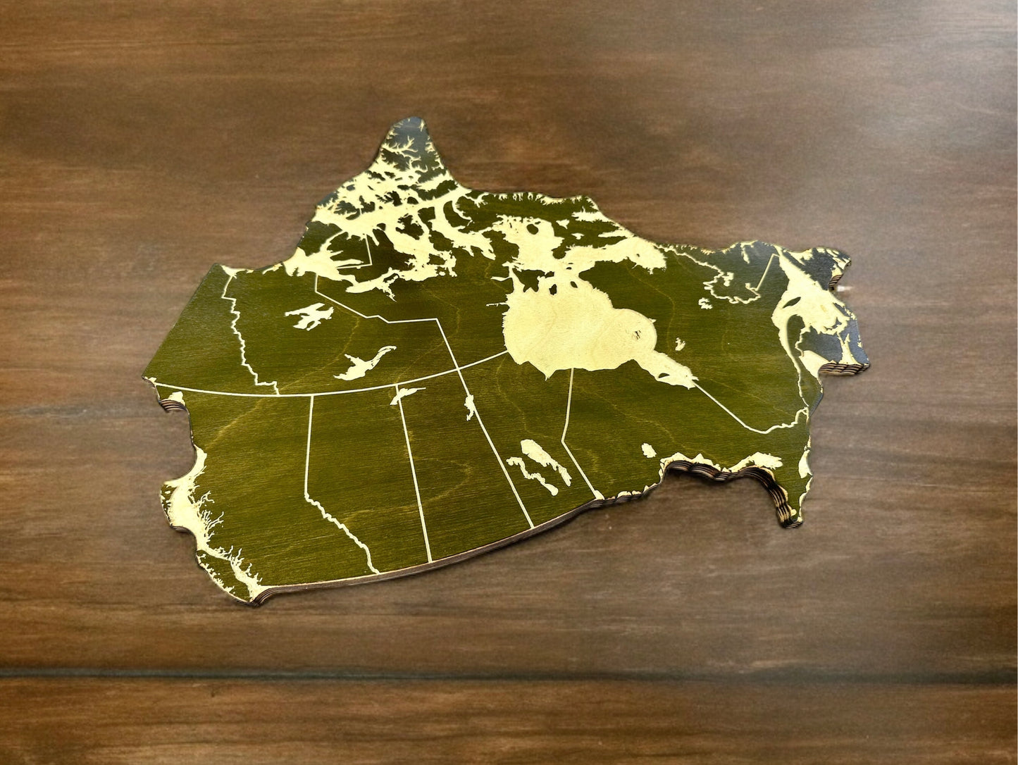 Panneau en bois de carte du Canada