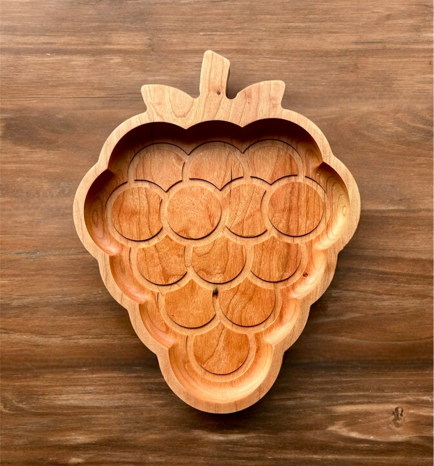 Grapes Shape Hardwood Tray | Maple | Cherry | Walnut | Catchall Tray | Serving Tray