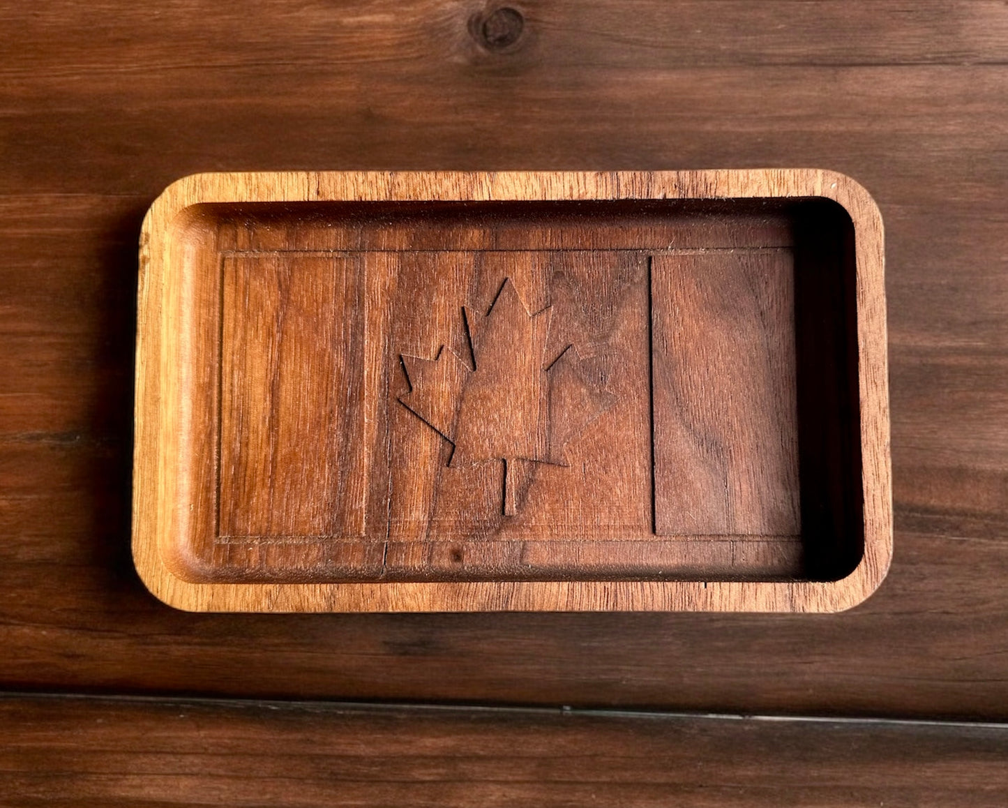 Canada Flag Hardwood Catchall Tray | Maple | Cherry | Walnut