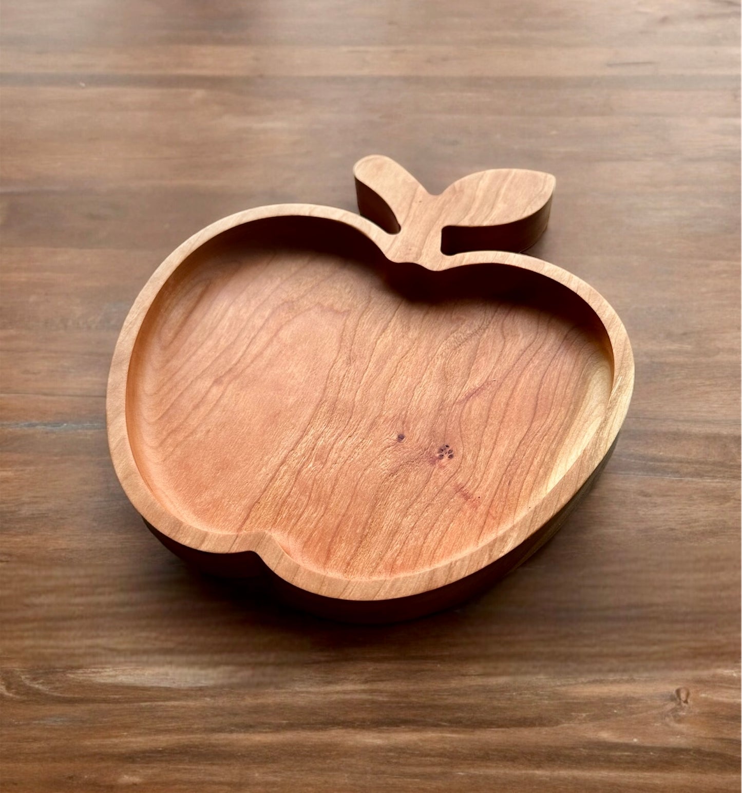 Apple Shape Hardwood Tray | Maple | Cherry | Walnut | Catchall Tray | Serving Tray