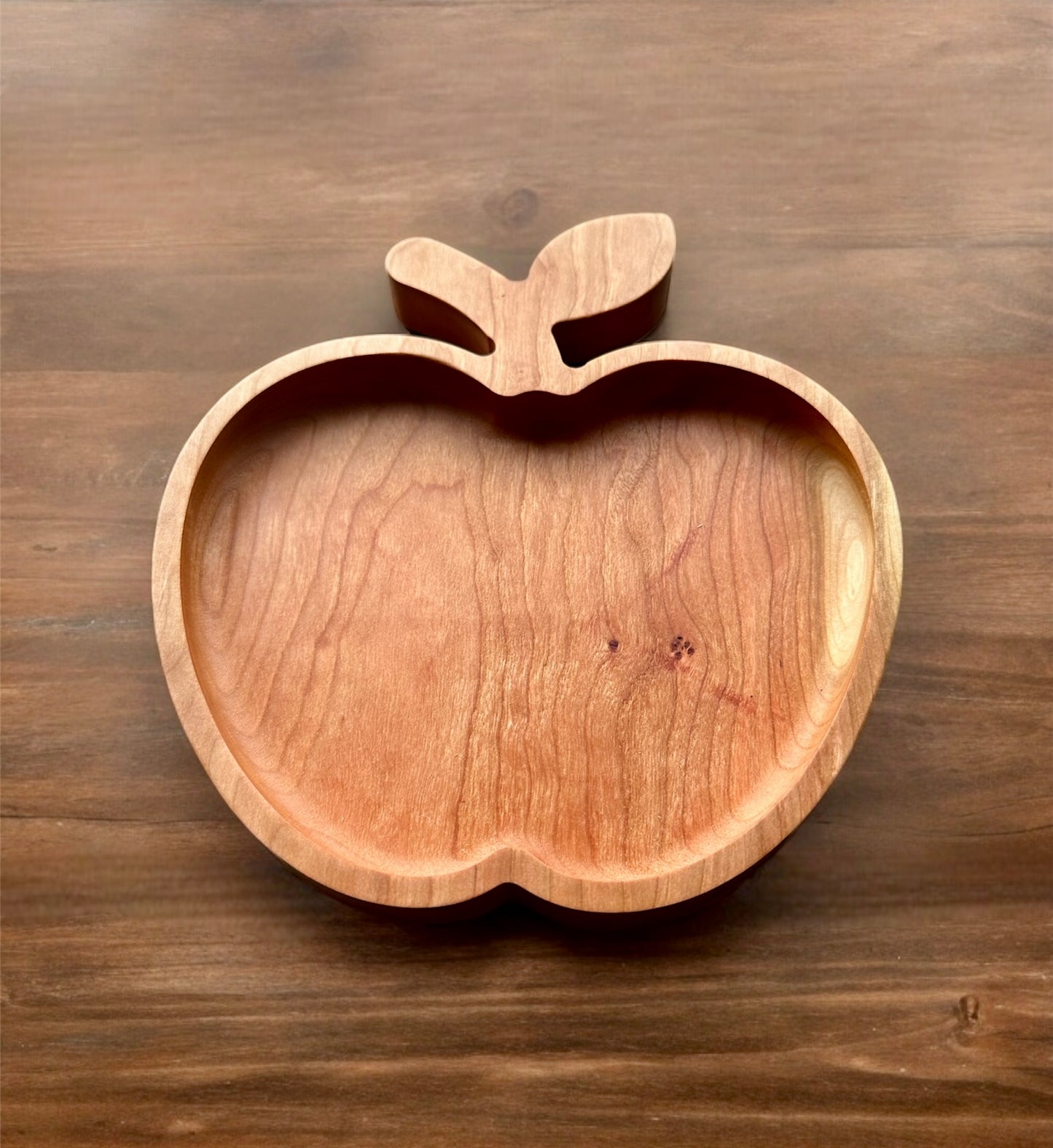 Apple Shape Hardwood Tray | Maple | Cherry | Walnut | Catchall Tray | Serving Tray