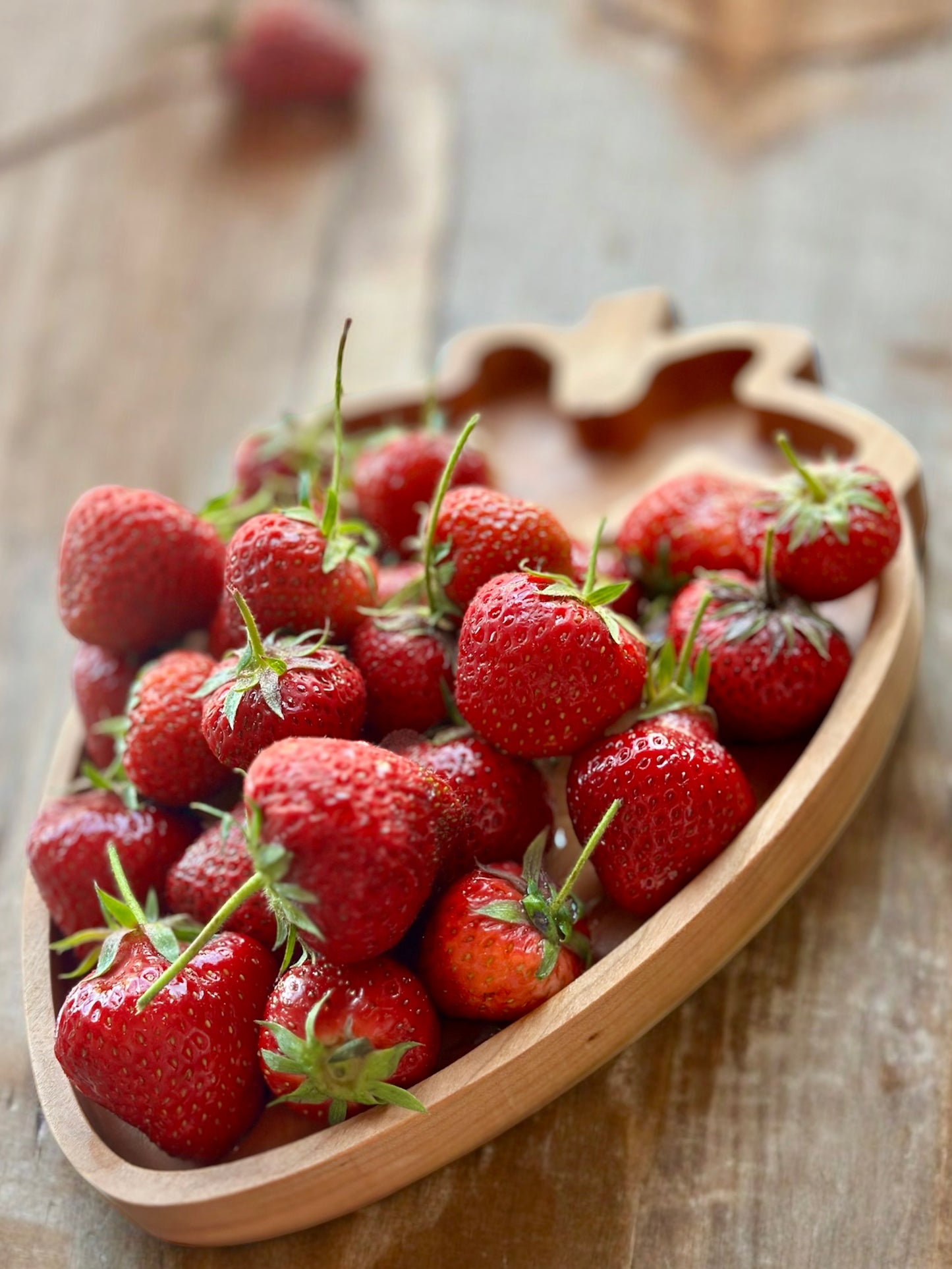 Strawberry Shape Hardwood Tray | Maple | Cherry | Walnut | Catchall Tray | Serving Tray