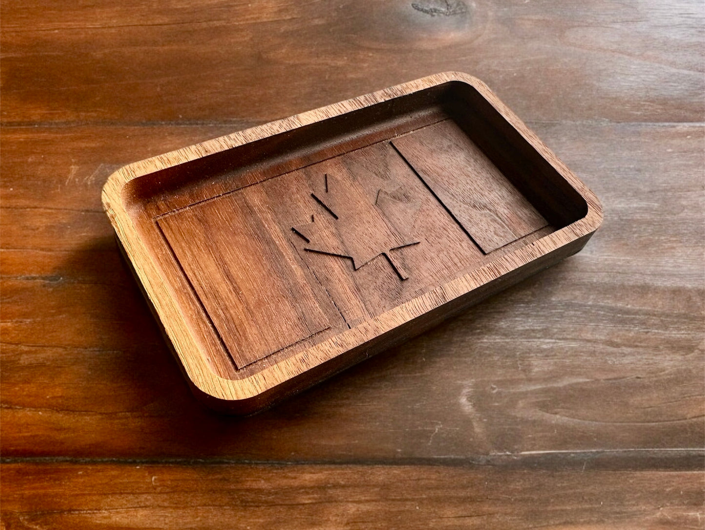 Canada Flag Hardwood Catchall Tray | Maple | Cherry | Walnut