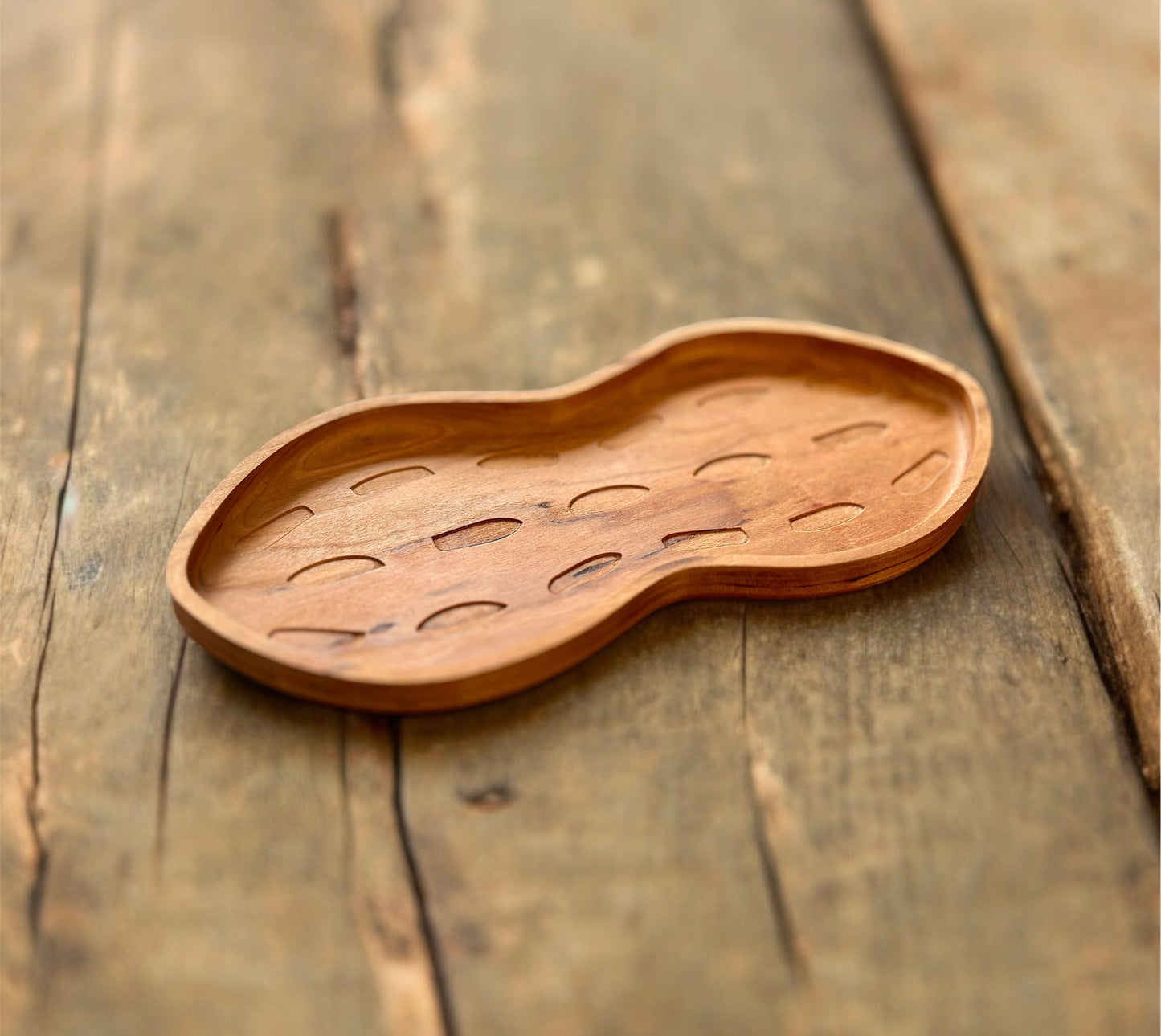 Peanut Shape Hardwood Tray | Maple | Cherry | Walnut | Catchall Tray | Serving Tray