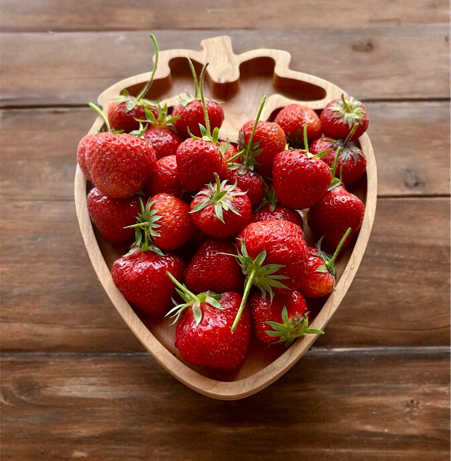 Strawberry Shape Hardwood Tray | Maple | Cherry | Walnut | Catchall Tray | Serving Tray