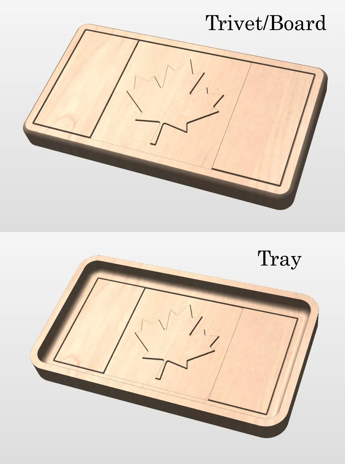 Canada Flag Hardwood Catchall Tray | Maple | Cherry | Walnut | Wooden | Valet | Desk | Organizer | Storage | Coin | Keys | Jewelry