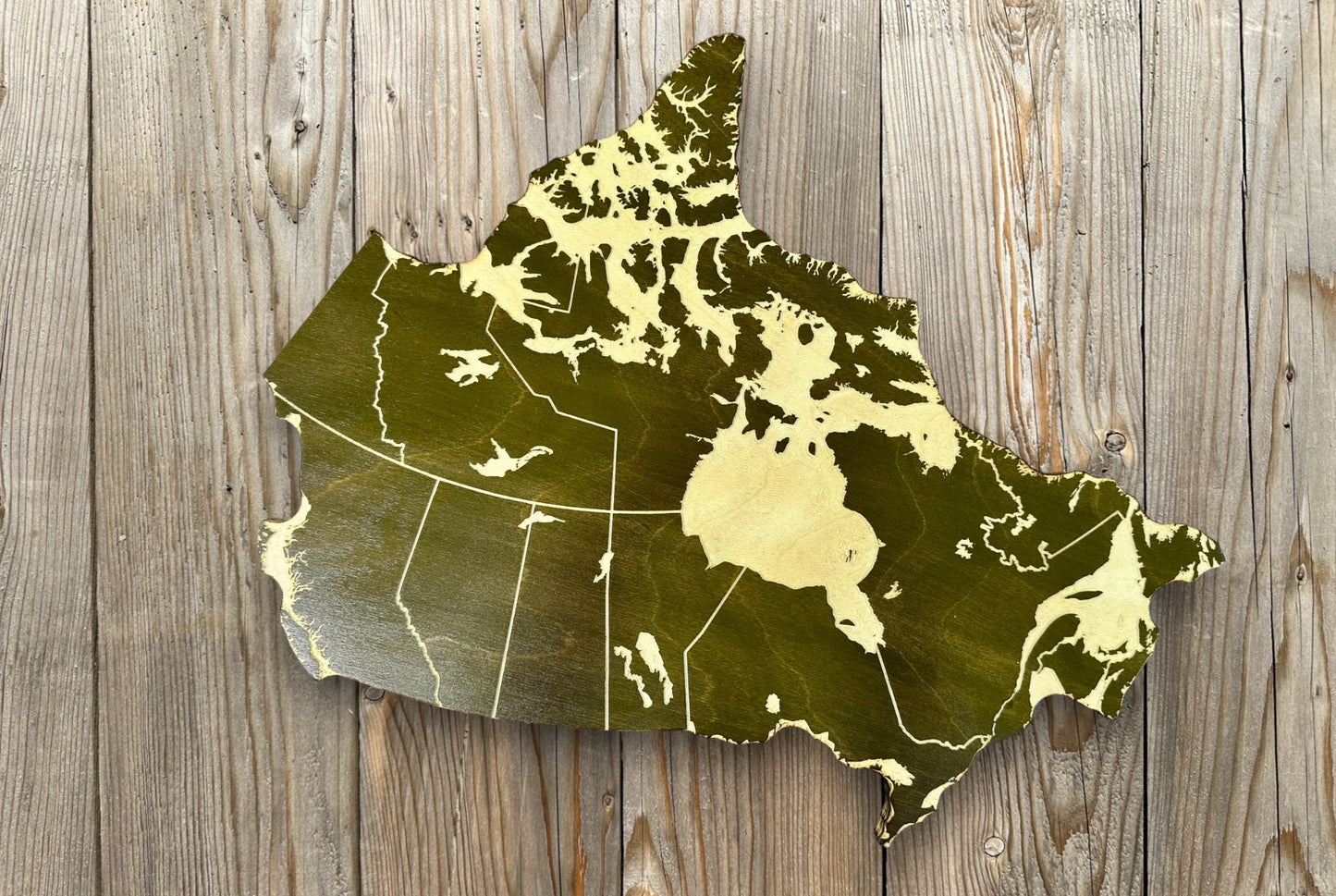 Panneau en bois de carte du Canada