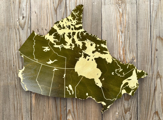 Canada Map Wood Sign with Island Details and Province Borders| Ready to Ship