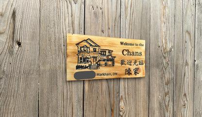 Panneau de maison personnalisé | Transformez une photo de votre maison en panneau de bois | Chalet | Cabane | Grange | Ferme | Manoir | Remise