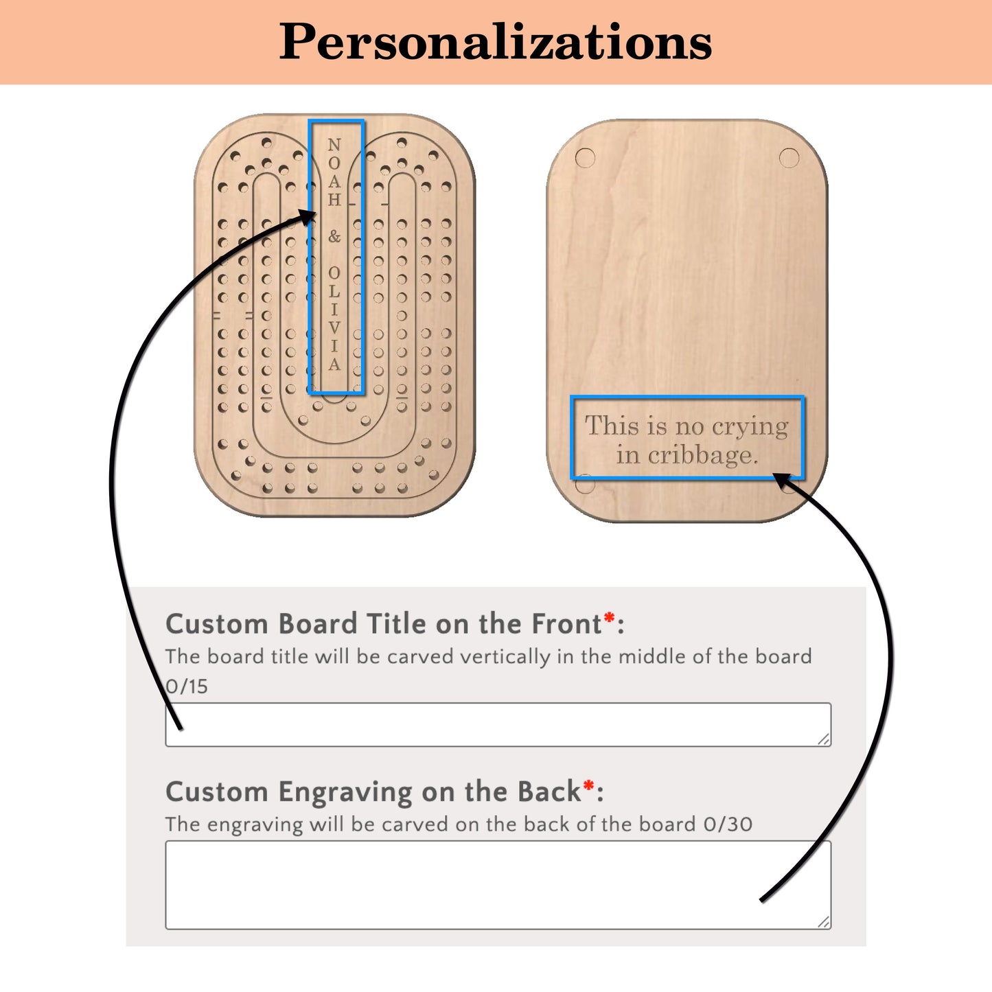 Travel Size Mini Cribbage Board | Metal Pegs | Card Game | Personalized | Carrying Bag | Built-in Storage | Solid Maple Cherry Walnut