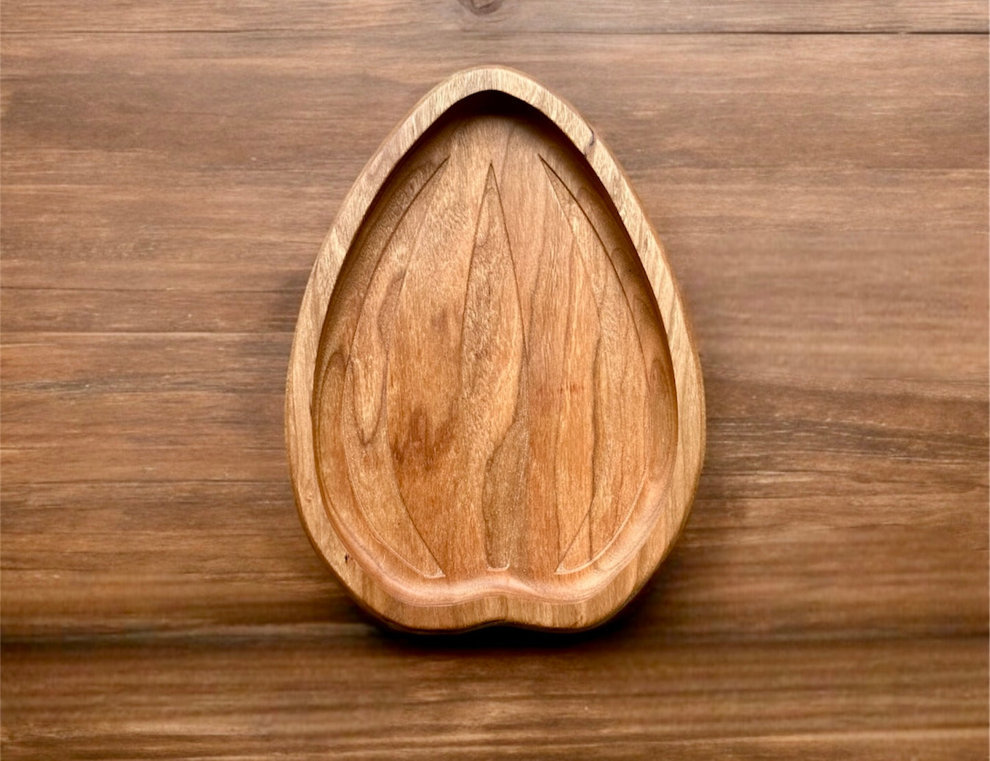 Sunflower Seed Shape Hardwood Tray | Maple | Cherry | Walnut | Catchall Tray | Serving Tray