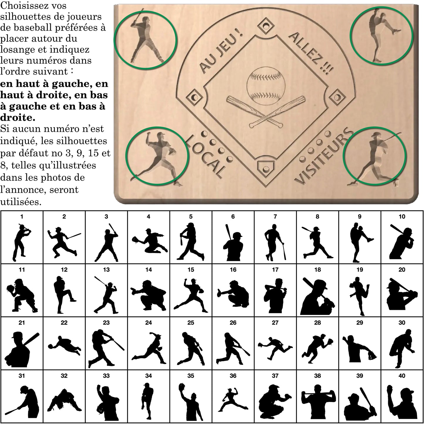 Jeu de société de baseball avec dés | Pliable | Format voyage | Rangement intégré | Jeu de dés | Piquets métalliques | Personnalisé | Votre logo | Bois dur de qualité supérieure