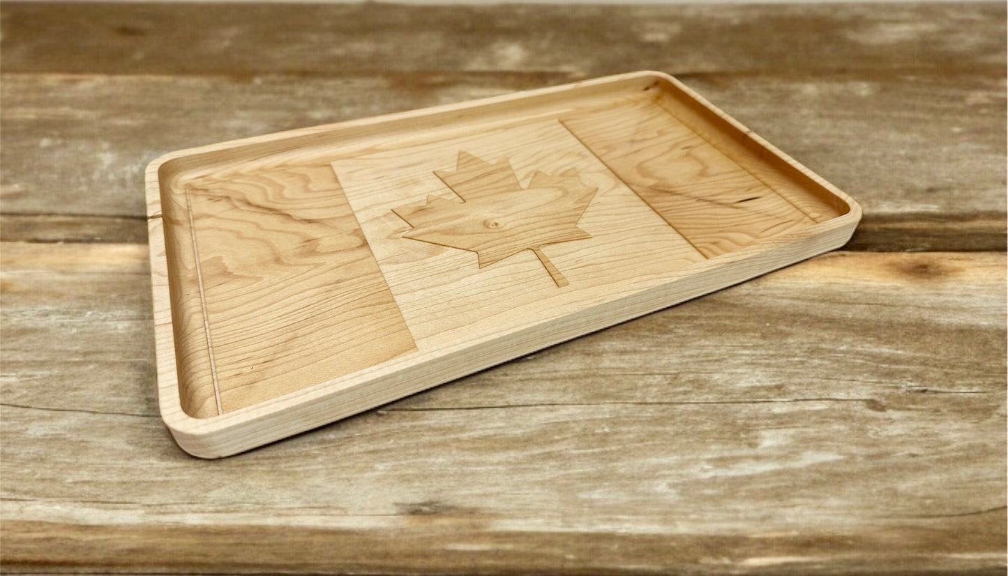 Canada Flag Hardwood Catchall Tray | Maple | Cherry | Walnut