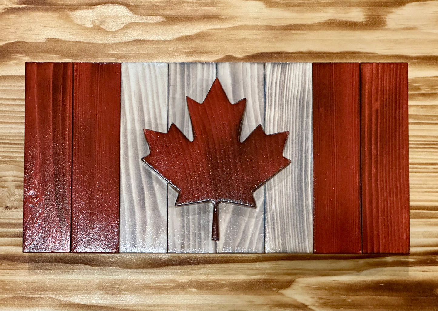 Petits drapeaux du Canada en bois 3D - Prêts à expédier