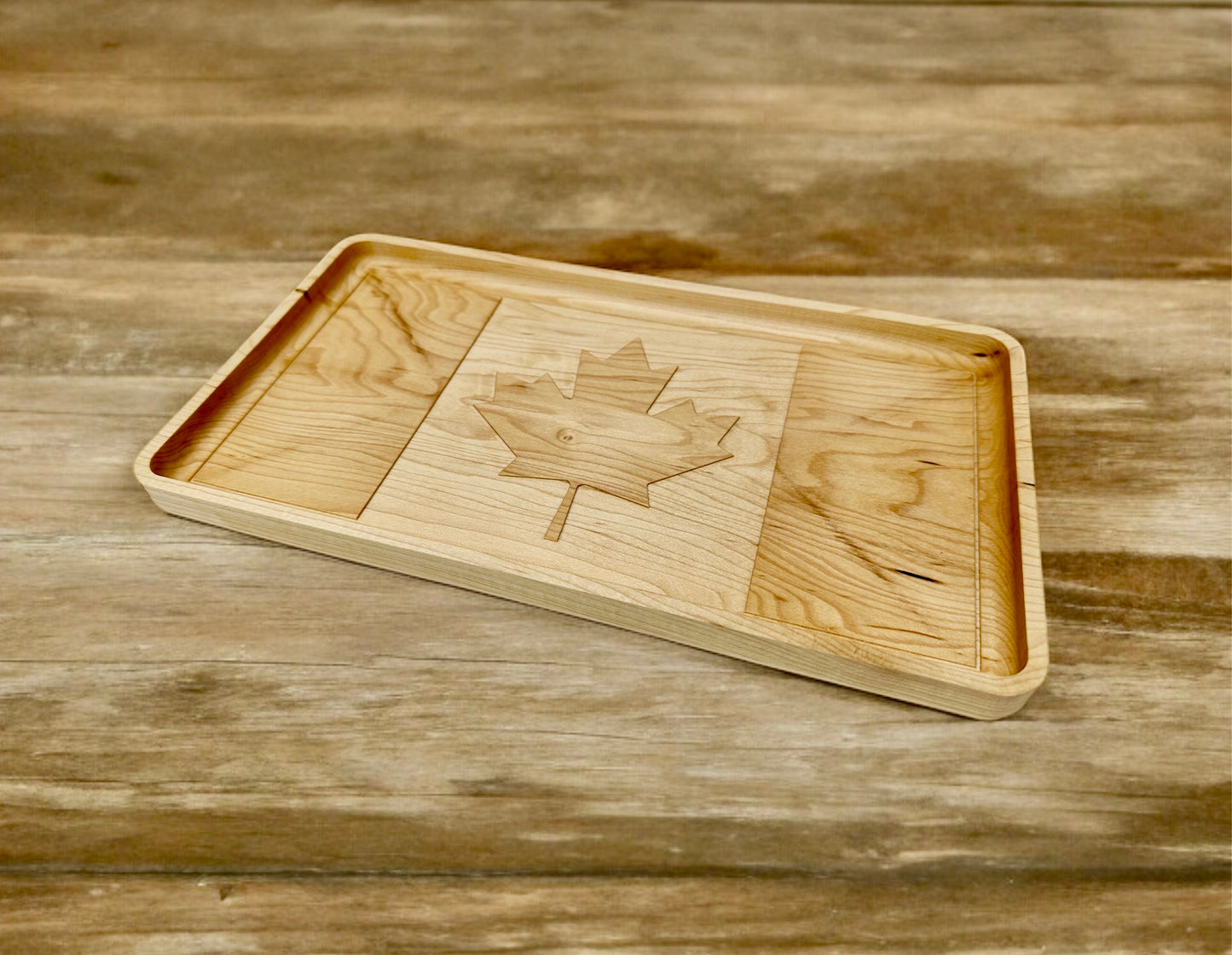 Canada Flag Hardwood Catchall Tray | Maple | Cherry | Walnut