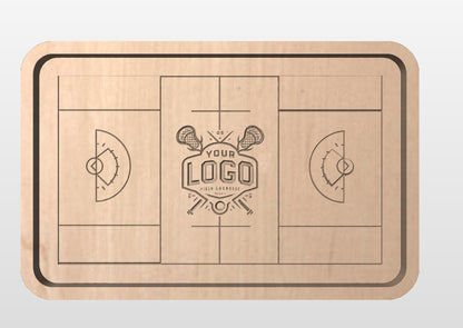 Women's Field Lacrosse Field Shape Hardwood Catchall Tray | Trivet | Serving Board | Charcuterie | Personalized | Maple | Cherry | Walnut