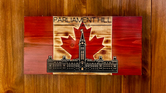 Parliament Hill Wooden Canada Flag | Ready to Ship