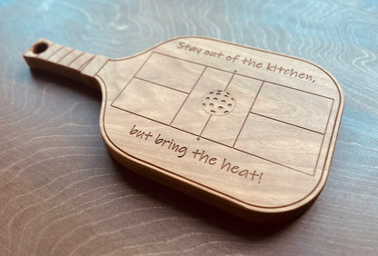 Pickleball Paddle Charcuterie Board | Cutting Board | Serving Cheese Board | Court | Maple | Cherry | Walnut | Custom | Personalized