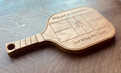 Pickleball Paddle Charcuterie Board | Cutting Board | Serving Cheese Board | Court | Maple | Cherry | Walnut | Custom | Personalized