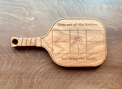 Pickleball Paddle Charcuterie Board | Cutting Board | Serving Cheese Board | Court | Maple | Cherry | Walnut | Custom | Personalized