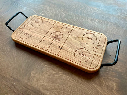Hockey Rink Shape Charcuterie Board | Cutting Board | Serving Cheese Board | Own Logo | Maple | Cherry | Walnut | Custom | Personalized